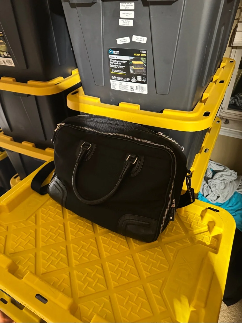 Tumi Black Nylon Laptop Bag with Leather Accents